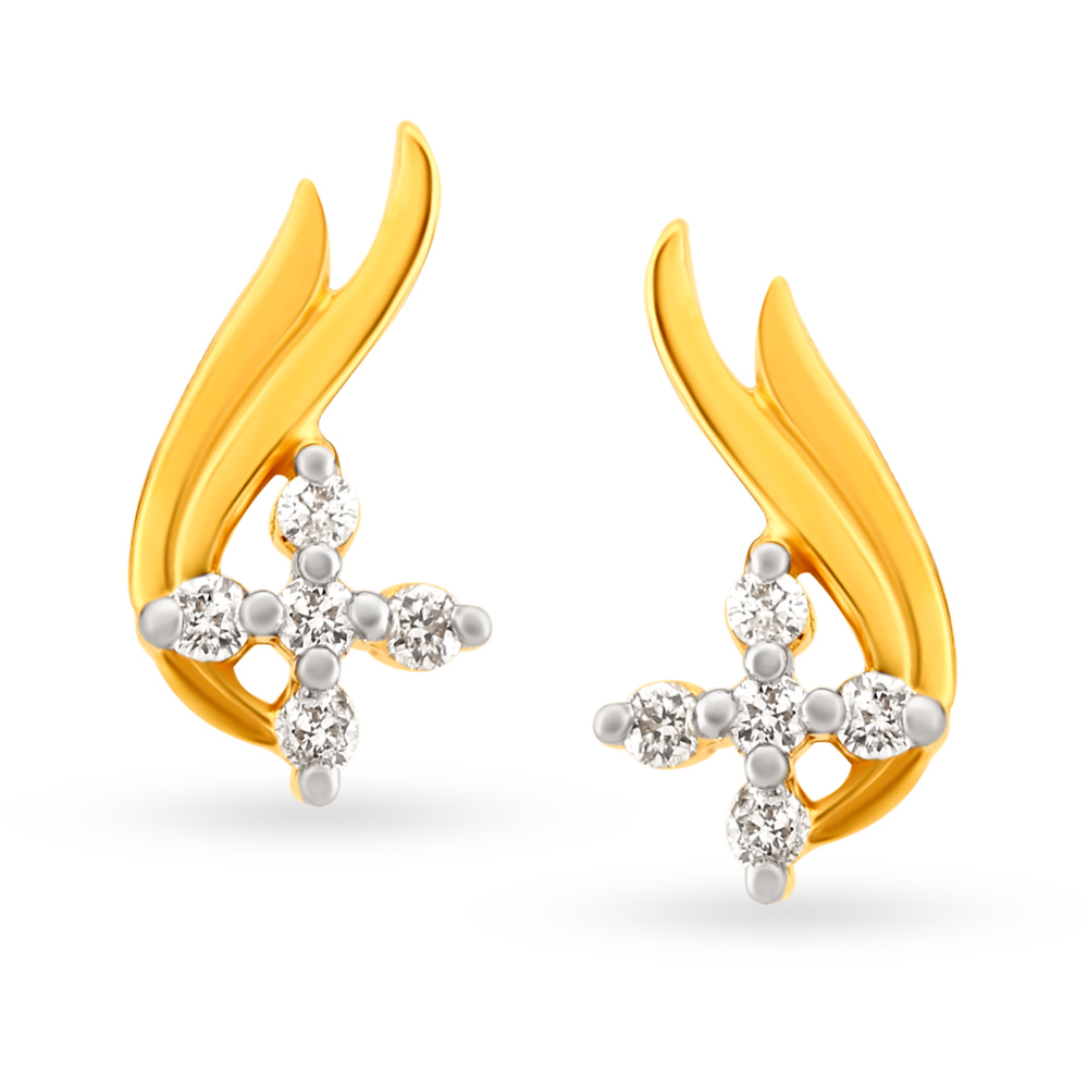 Tanishq very light weight gold earring Collections | Gold Earrings only at  2gm | Earrings - YouTube