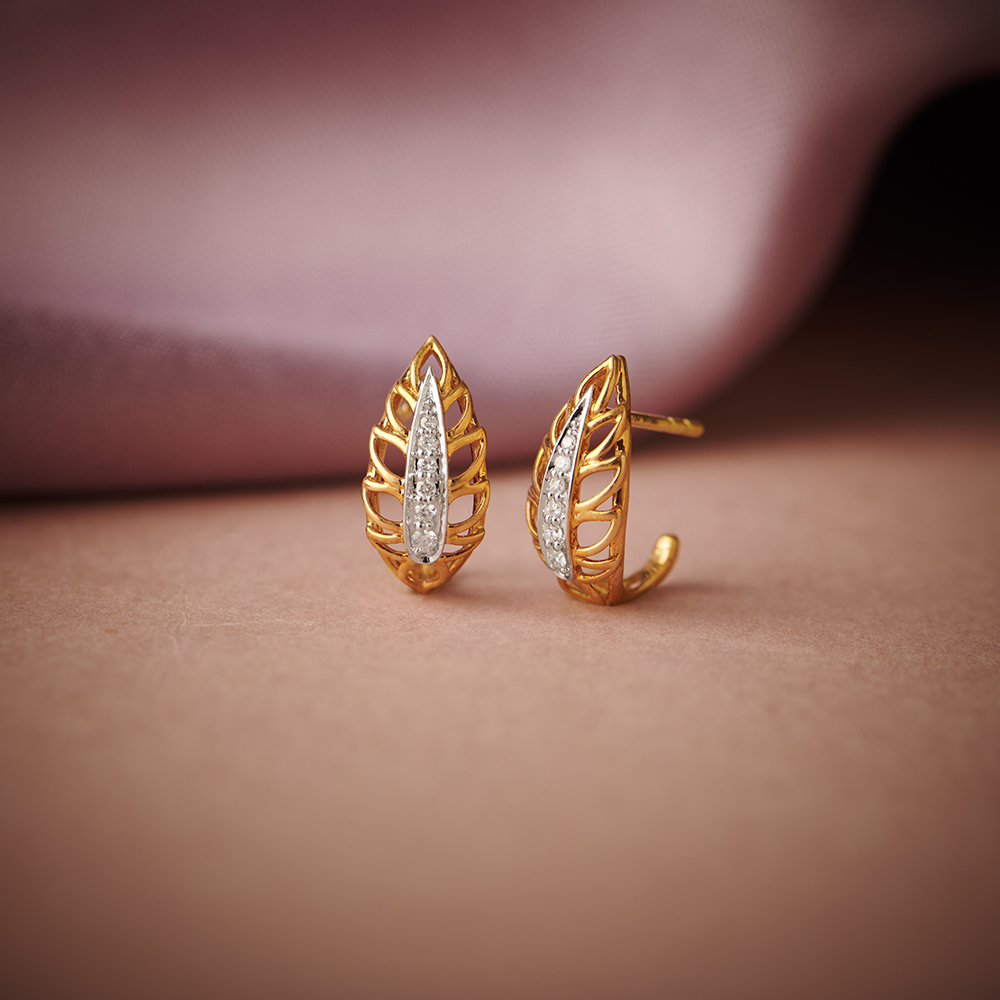 Tanishq rose hot sale gold earrings